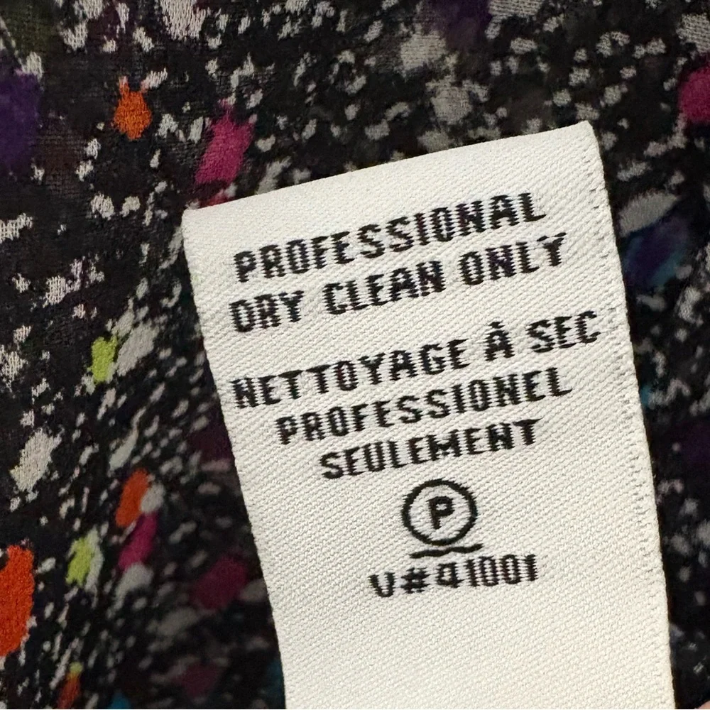 DVF Diane Von Furstenberg Mariah Tweed Confetti Button Front Silk Blouse Sz 6